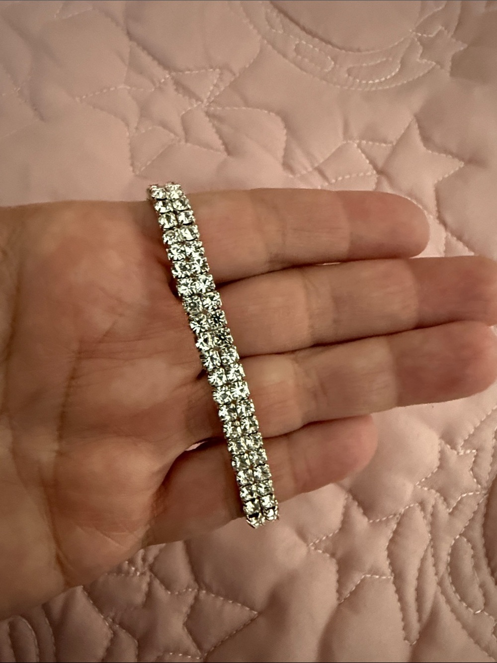 Crystal Stretch Tennis Bracelet - Silver